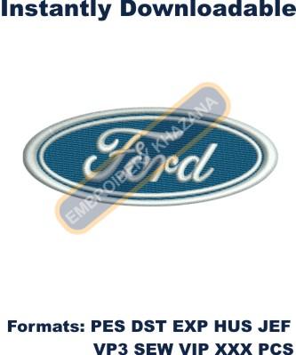 FORD CAR LOGO instant embroidery design